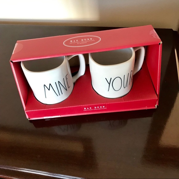 ❤️ SOLD ❤️ NIB RAE DUNN MINE YOURS MUG SET - Picture 2 of 4